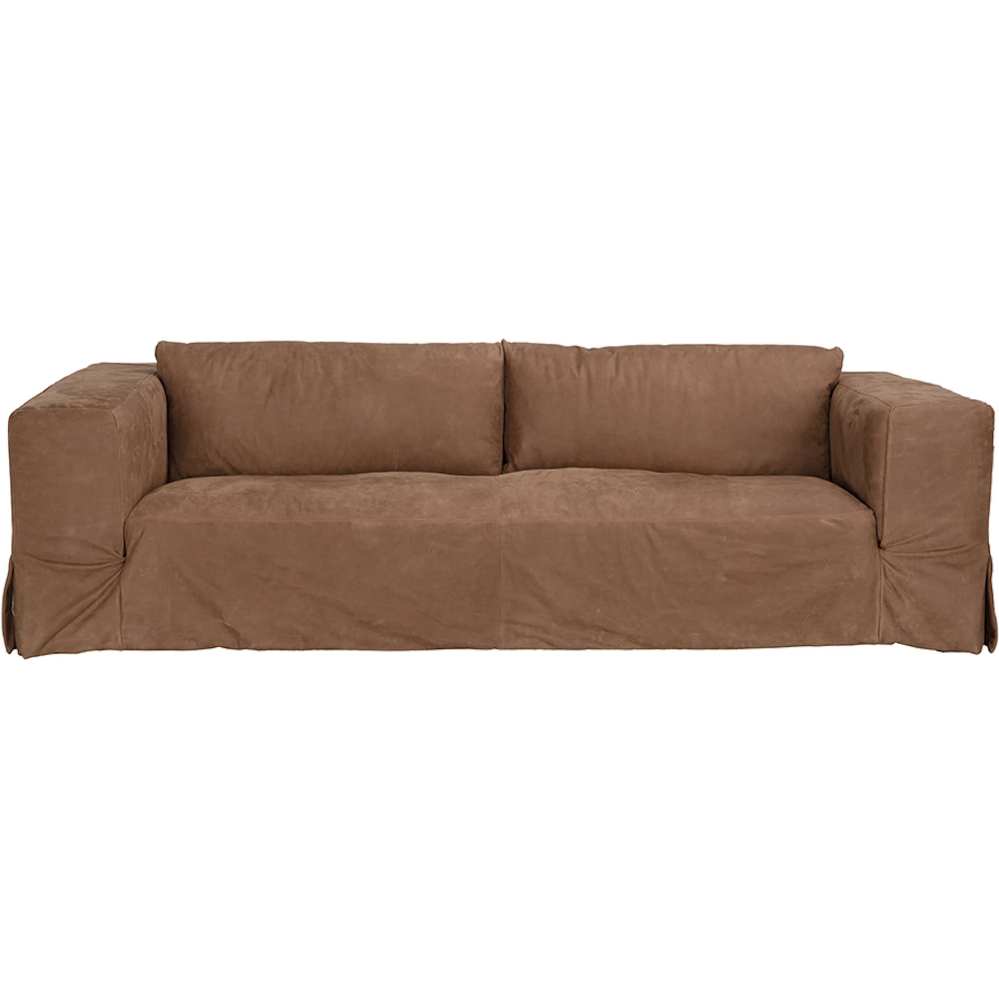 Plato Sofa by Noir in orris brown. Made from leather in a traditional style.