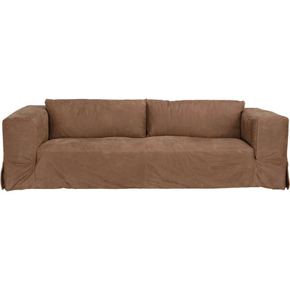 Plato Sofa by Noir in orris brown. Made from leather in a traditional style.