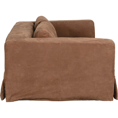 Plato Sofa by Noir in orris brown. Made from leather in a traditional style.