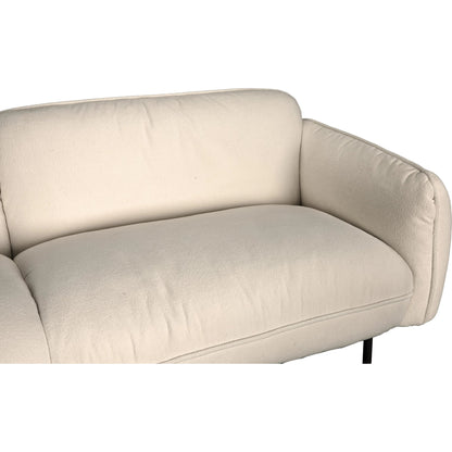 Franklin Sofa by Noir in off white. Made from iron grey powder coat, performance chenille fabric in a traditional style.