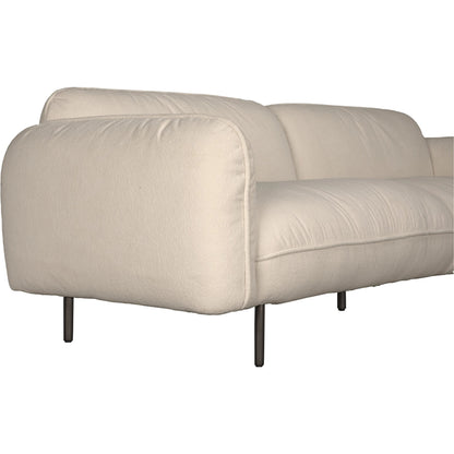 Franklin Sofa by Noir in off white. Made from iron grey powder coat, performance chenille fabric in a traditional style.