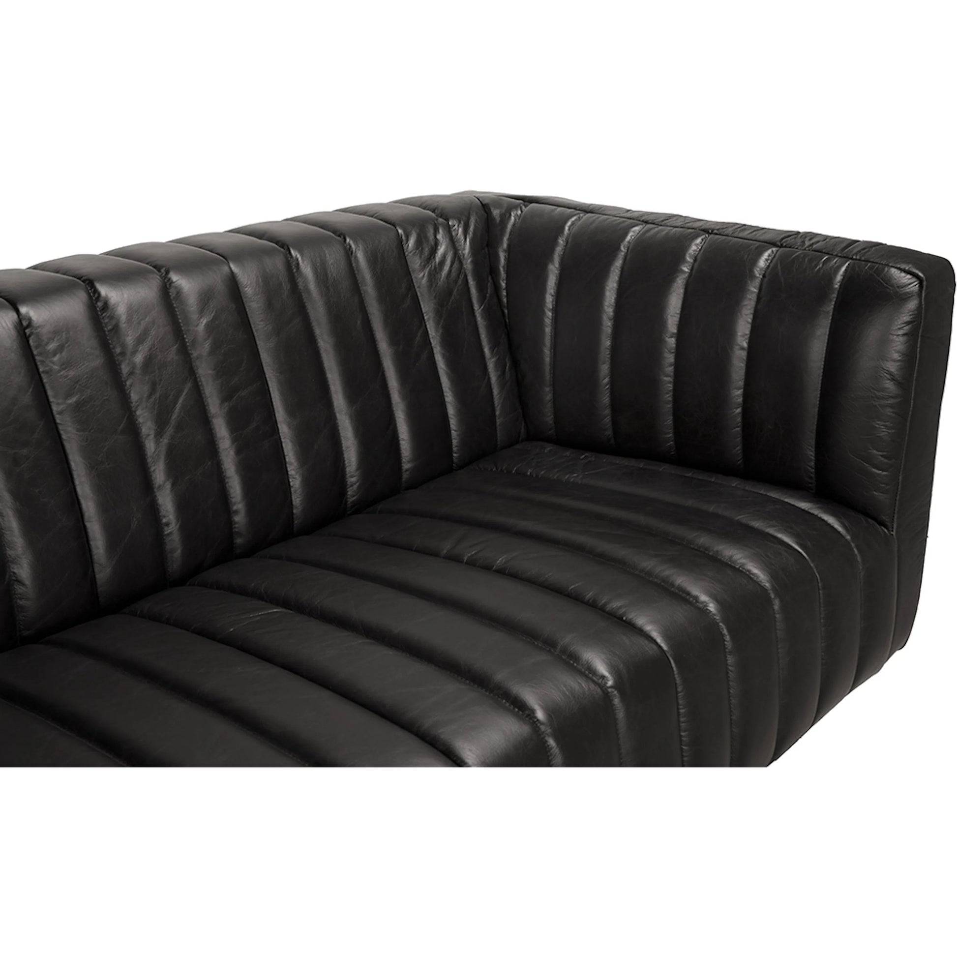 Khann Sofa by Noir. Made from leather, wood in a traditional style.