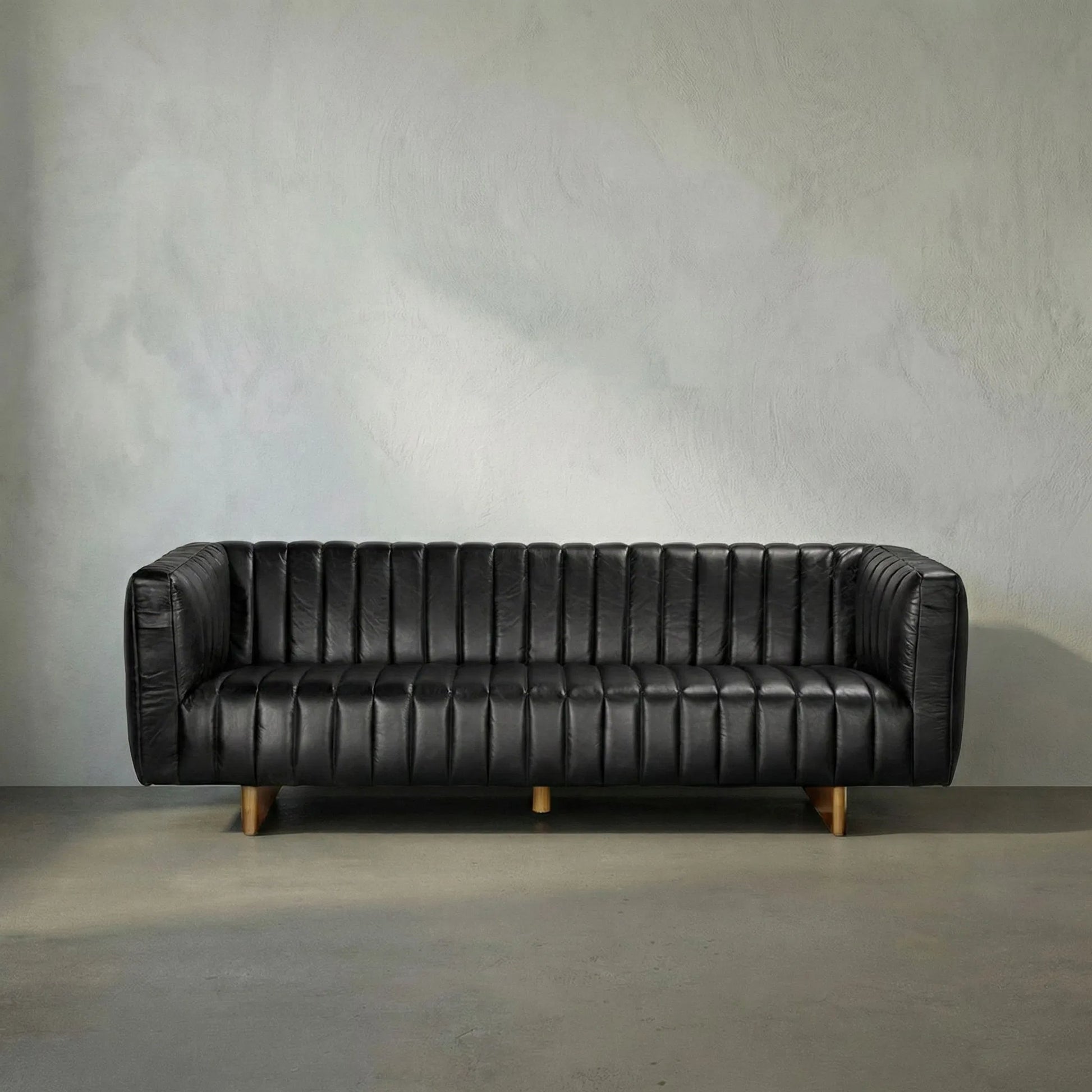 Khann Sofa by Noir. Made from leather, wood in a traditional style.