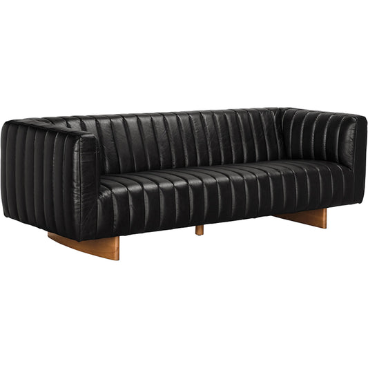 Khann Sofa by Noir. Made from leather, wood in a traditional style.