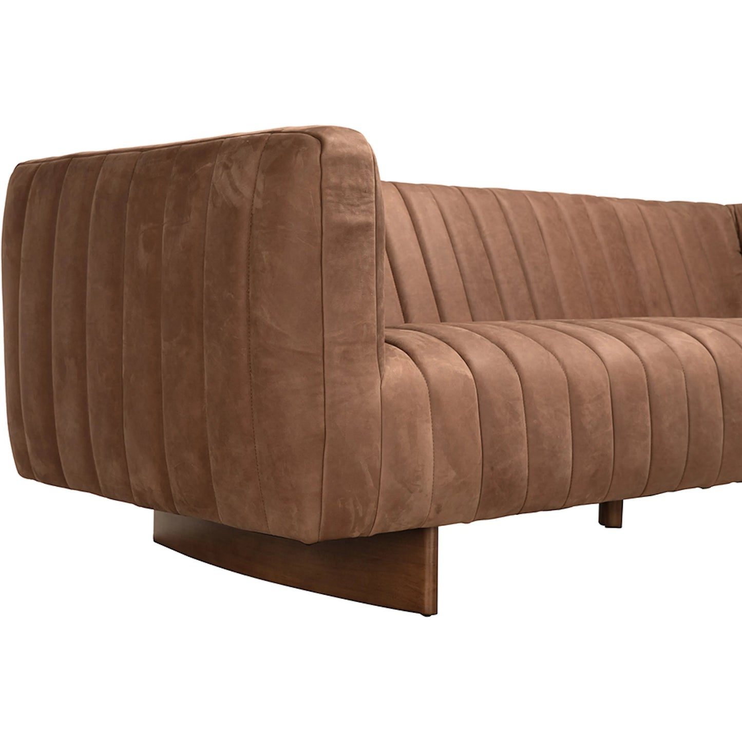 003 SI-2440893 | Closeup | Khann Sofa by Noir. Made from leather, wood in a traditional style.