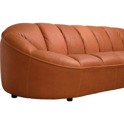 Amadeus Sofa by Noir in roman red leather. Made from leather, wood in a traditional style.