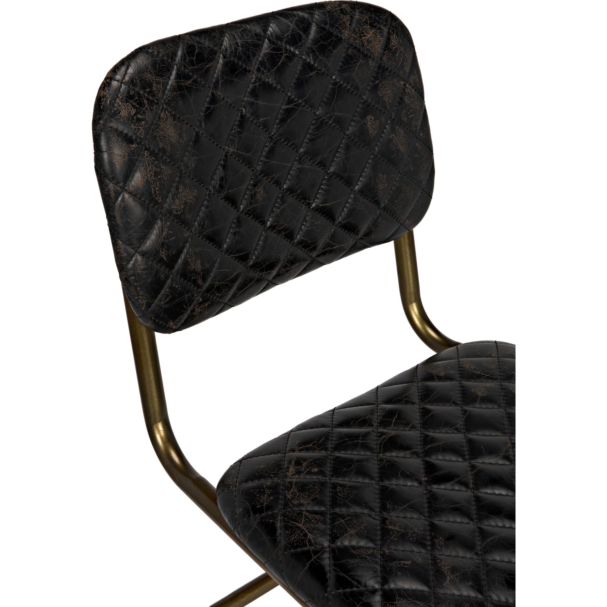 0037 Dining Chair by Noir in metal, leather. Made from metal, leather in a transitional style.