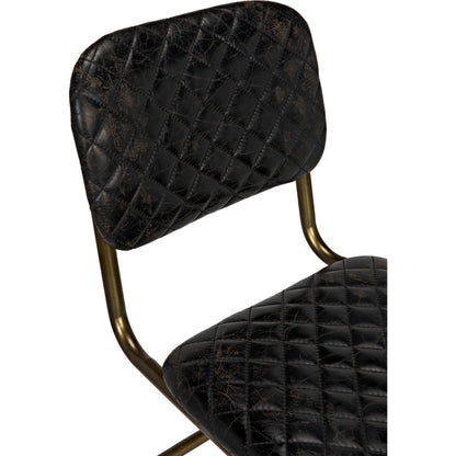 0037 Dining Chair by Noir in metal, leather. Made from metal, leather in a transitional style.