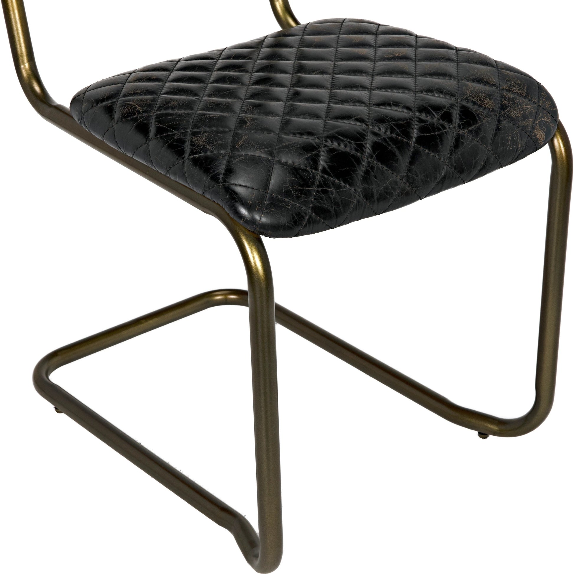 0037 Dining Chair by Noir in metal, leather. Made from metal, leather in a transitional style.