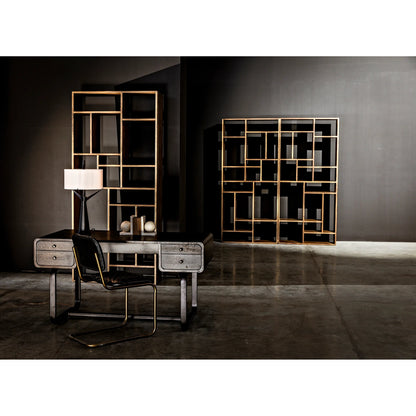 0037 Dining Chair by Noir in metal, leather. Made from metal, leather in a transitional style.