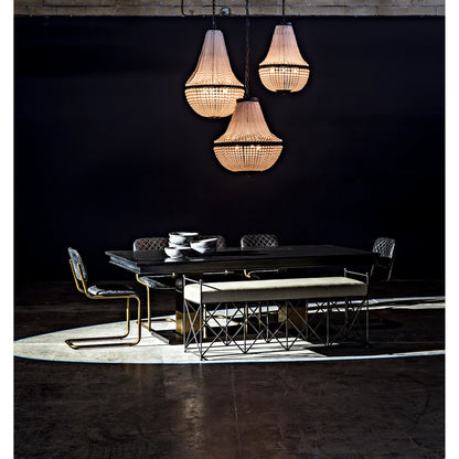 0037 Dining Chair by Noir in metal, leather. Made from metal, leather in a transitional style.