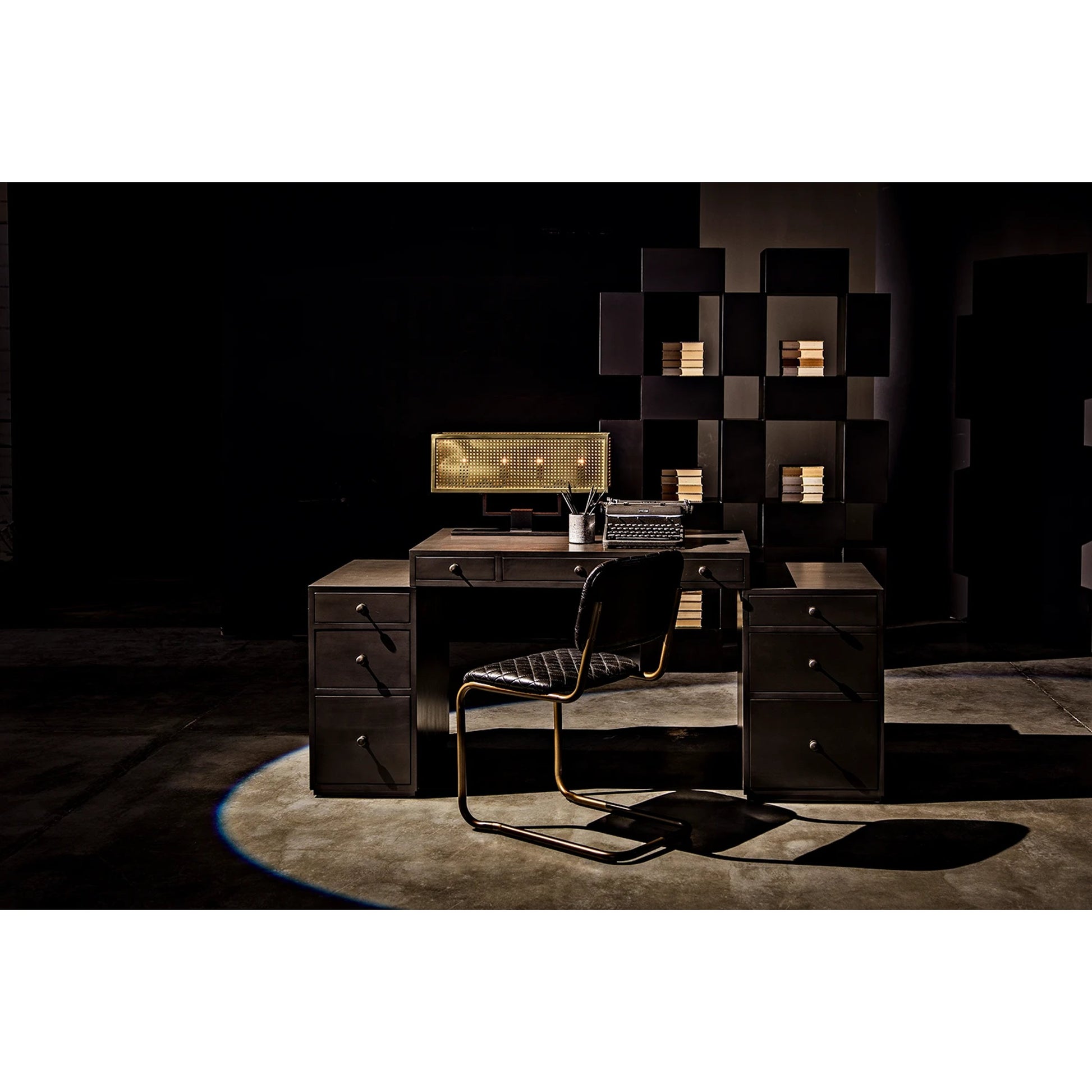 0037 Dining Chair by Noir in metal, leather. Made from metal, leather in a transitional style.