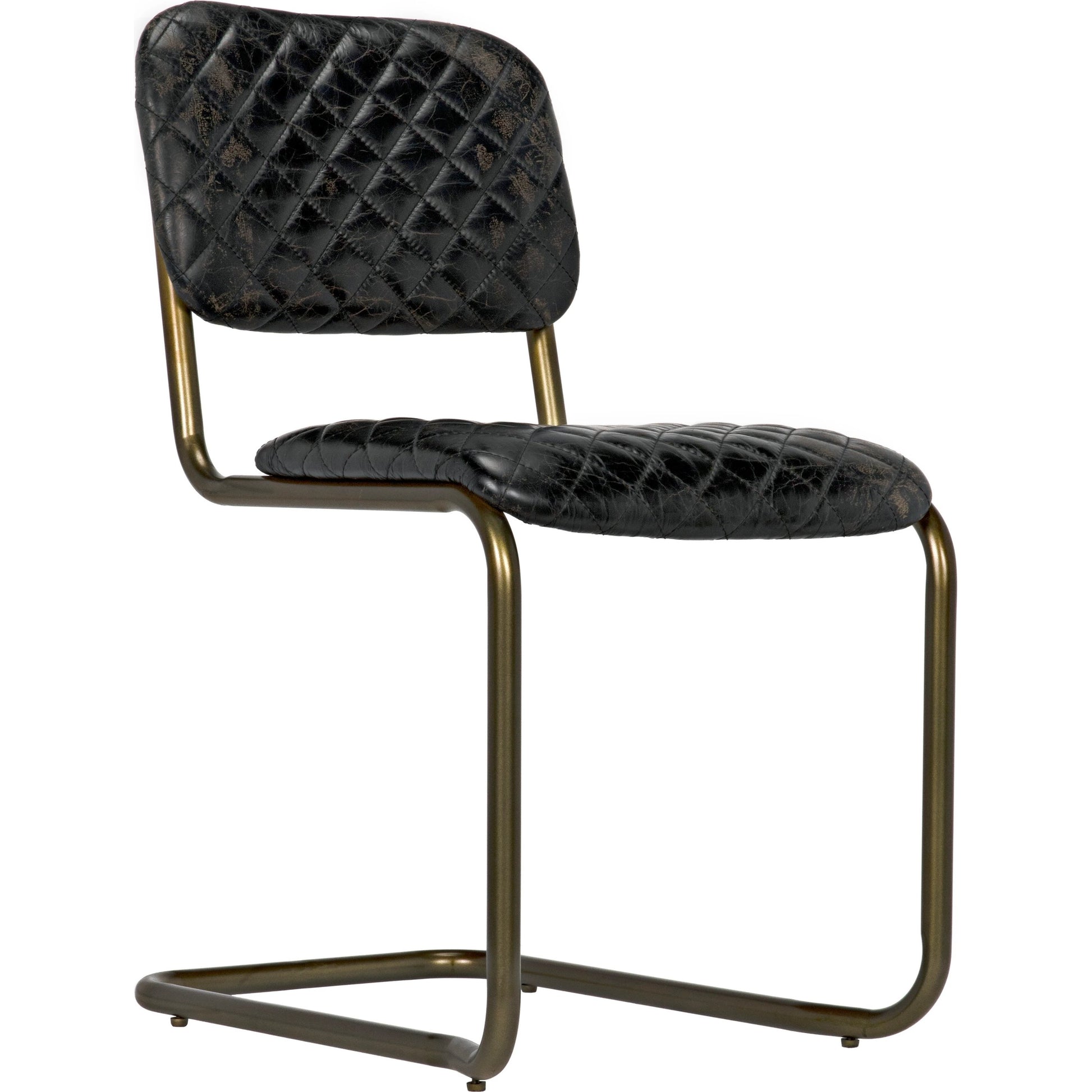0037 Dining Chair by Noir in metal, leather. Made from metal, leather in a transitional style.