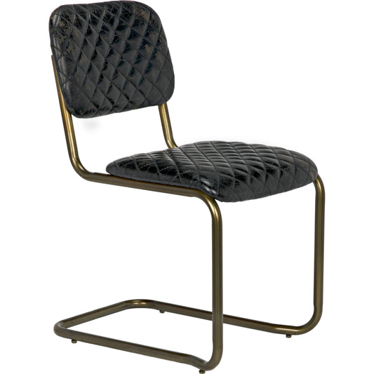 0037 Dining Chair by Noir in metal, leather. Made from metal, leather in a transitional style.