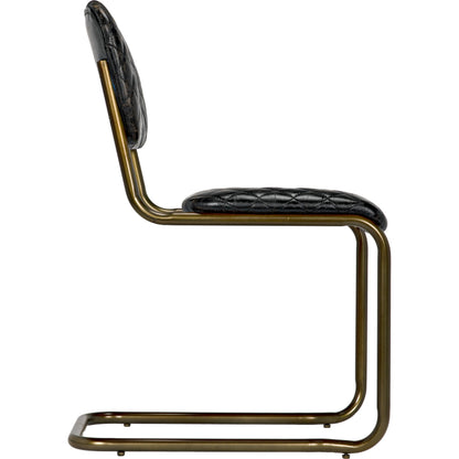 0037 Dining Chair by Noir in metal, leather. Made from metal, leather in a transitional style.