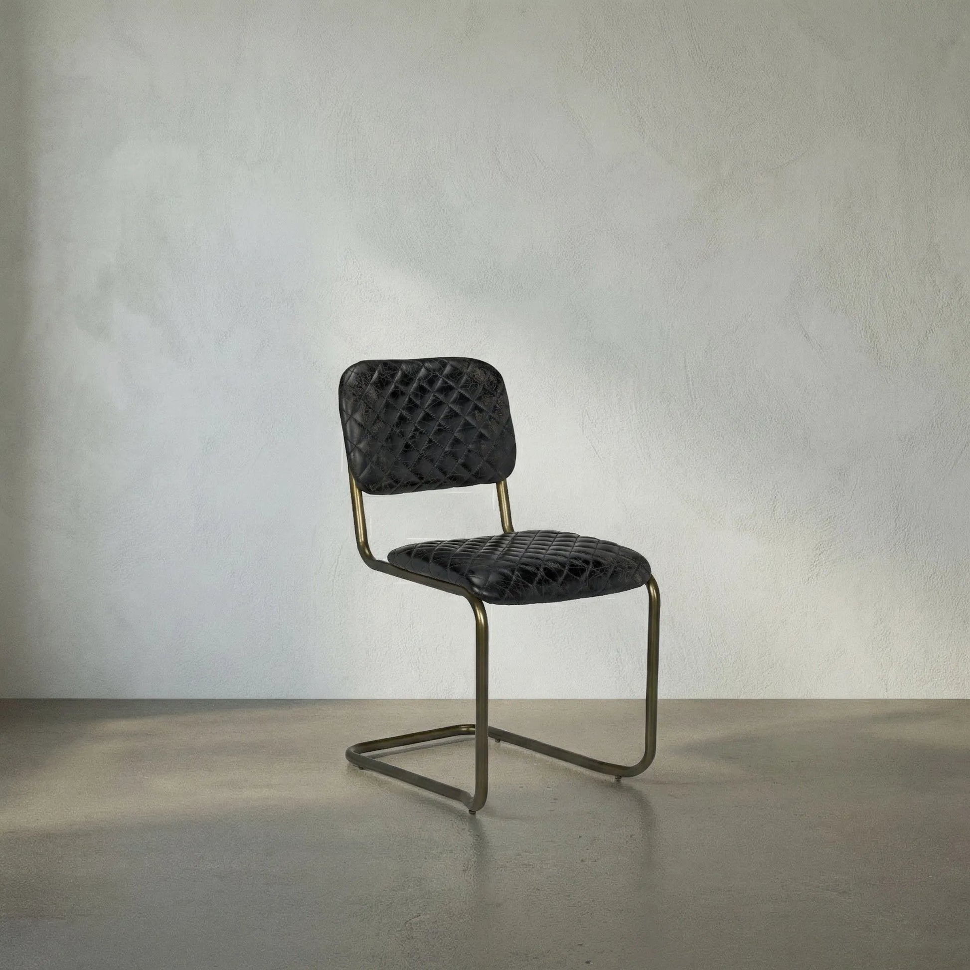 0037 Dining Chair by Noir in metal, leather. Made from metal, leather in a transitional style.