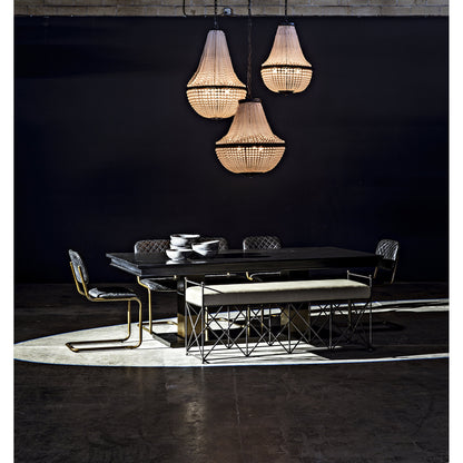 0037 Dining Chair by Noir in metal, leather. Made from metal, leather in a transitional style.