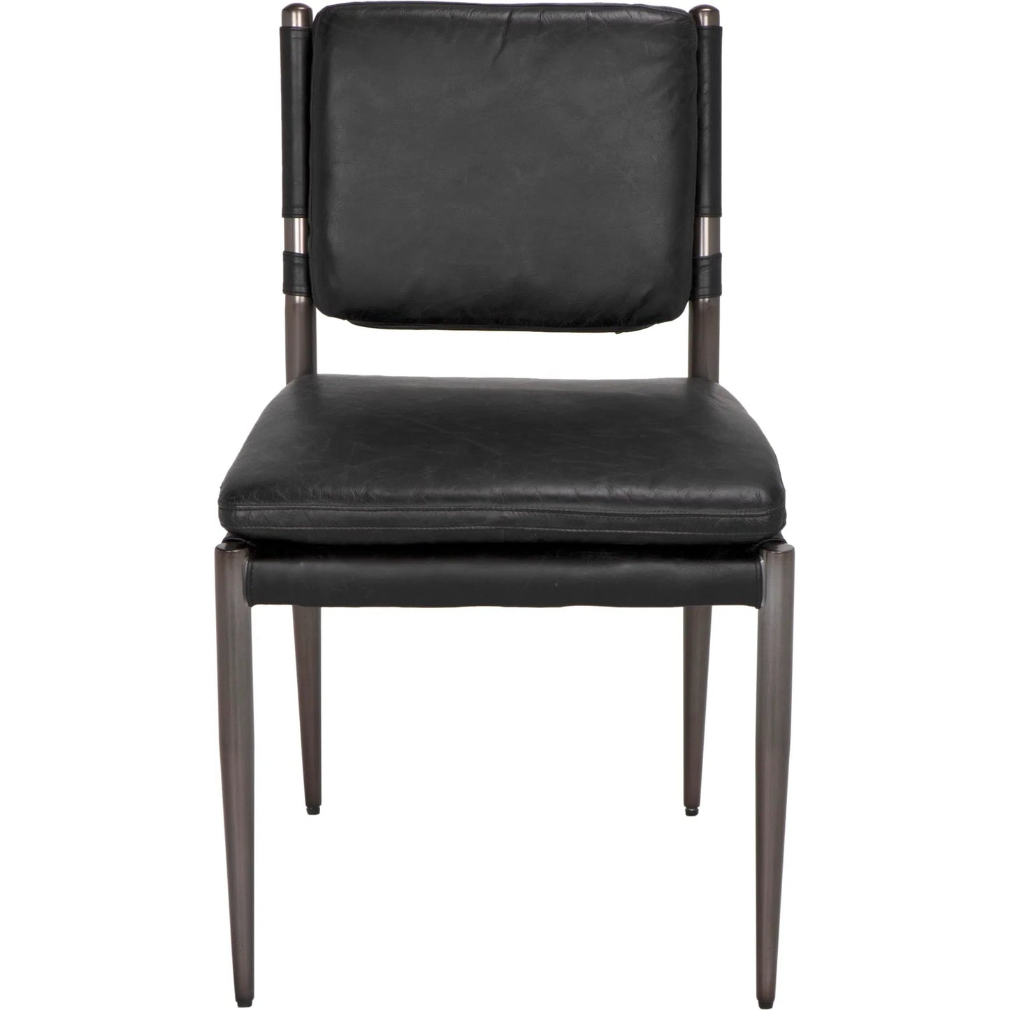 005 SI-2222930 | Additional Silo | Elvis Chair by Noir in steel gray powder coat and ebony black. Made from industrial steel and top-grain leather in a modern style.