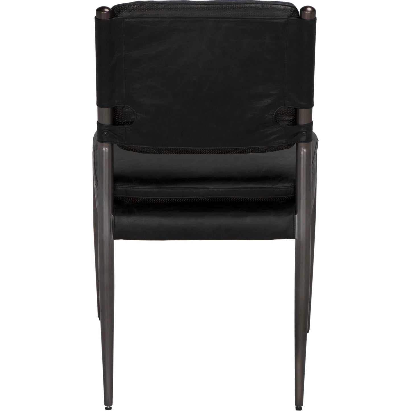 001 SI-2222930 | Additional Silo | Elvis Chair by Noir in steel gray powder coat and ebony black. Made from industrial steel and top-grain leather in a modern style.