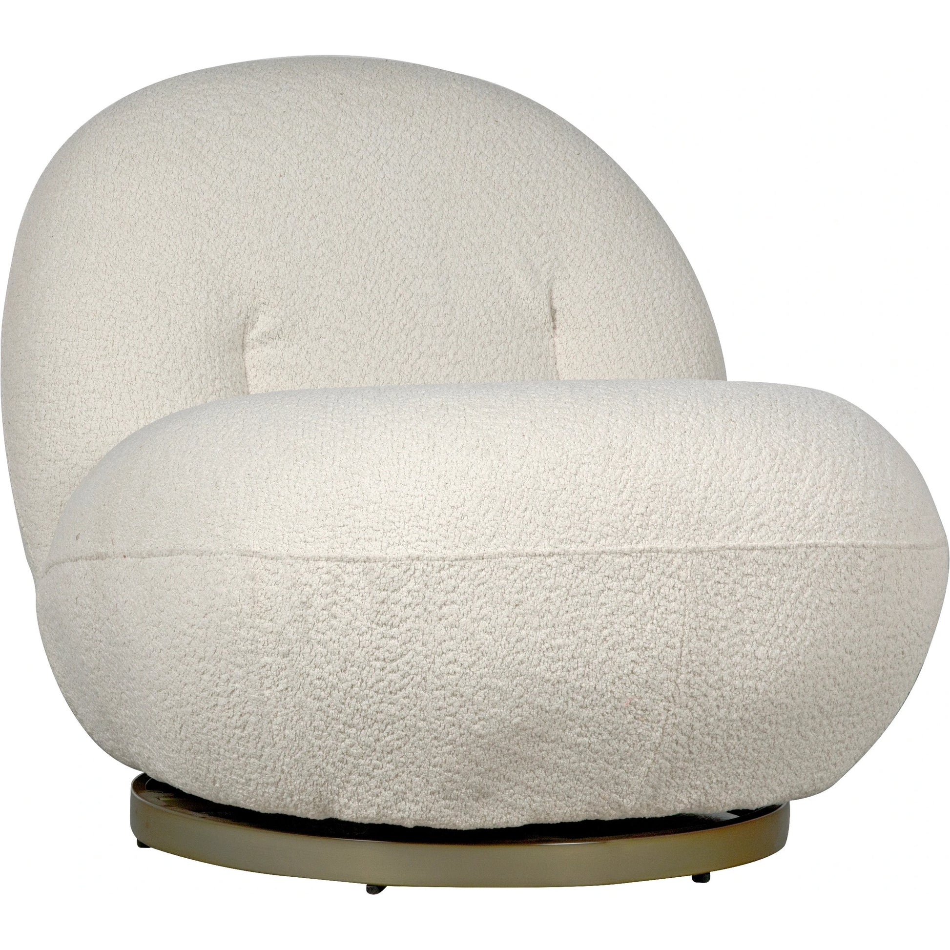 Artemis Chair by Noir in antique brass, off white. Made from metal and polyester in a modern style.