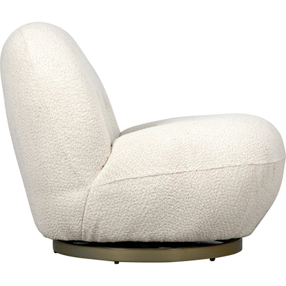 Artemis Chair by Noir in antique brass, off white. Made from metal and polyester in a modern style.