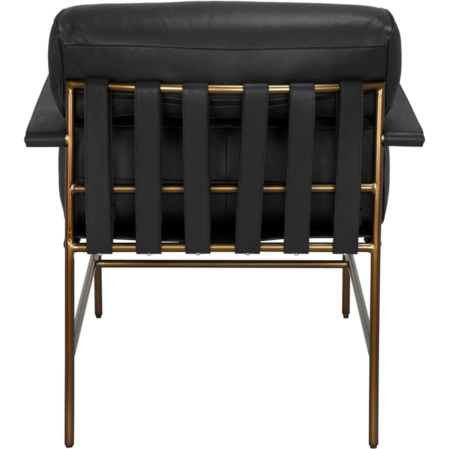 003 SI-2222926 | Additional Silo | Chet Chair by Noir in bronze powder coat and santosa matte black. Made from industrial steel and top-grain leather in a modern style.