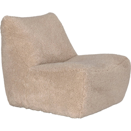 McClain Swivel Chair by Noir in camel. Made from teddy fleece in a unique style.