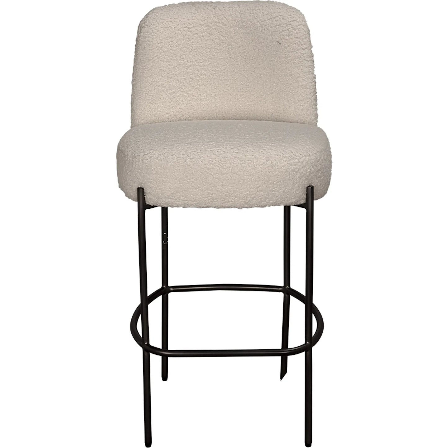 002 SI-2440889 | Additional Silo | Darwin Counter Chair by Noir in iron grey powder coat, boucle off white. Made from industrial iron, boucle fabric in a transitional style.