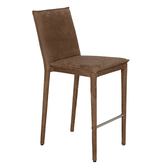 Newton Counter Chair by Noir in orris brown. Made from leather, iron in a unique style.