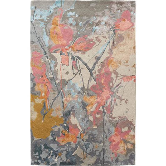 Dafney Transitional & Botanical Rug - 8867F by Feizy in blue, pink, gray. Made from viscose, wool in a unique style.