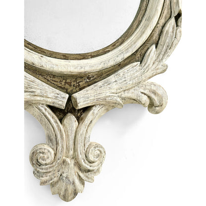 Leicester Mirror by Jonathan Charles in white and washed acacia. Made from acacia in a traditional style.
