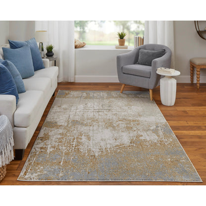 Aura Rug - 39LNF by Feizy in ivory, brown, gray. Made from polyester, polypropylene in a unique style.