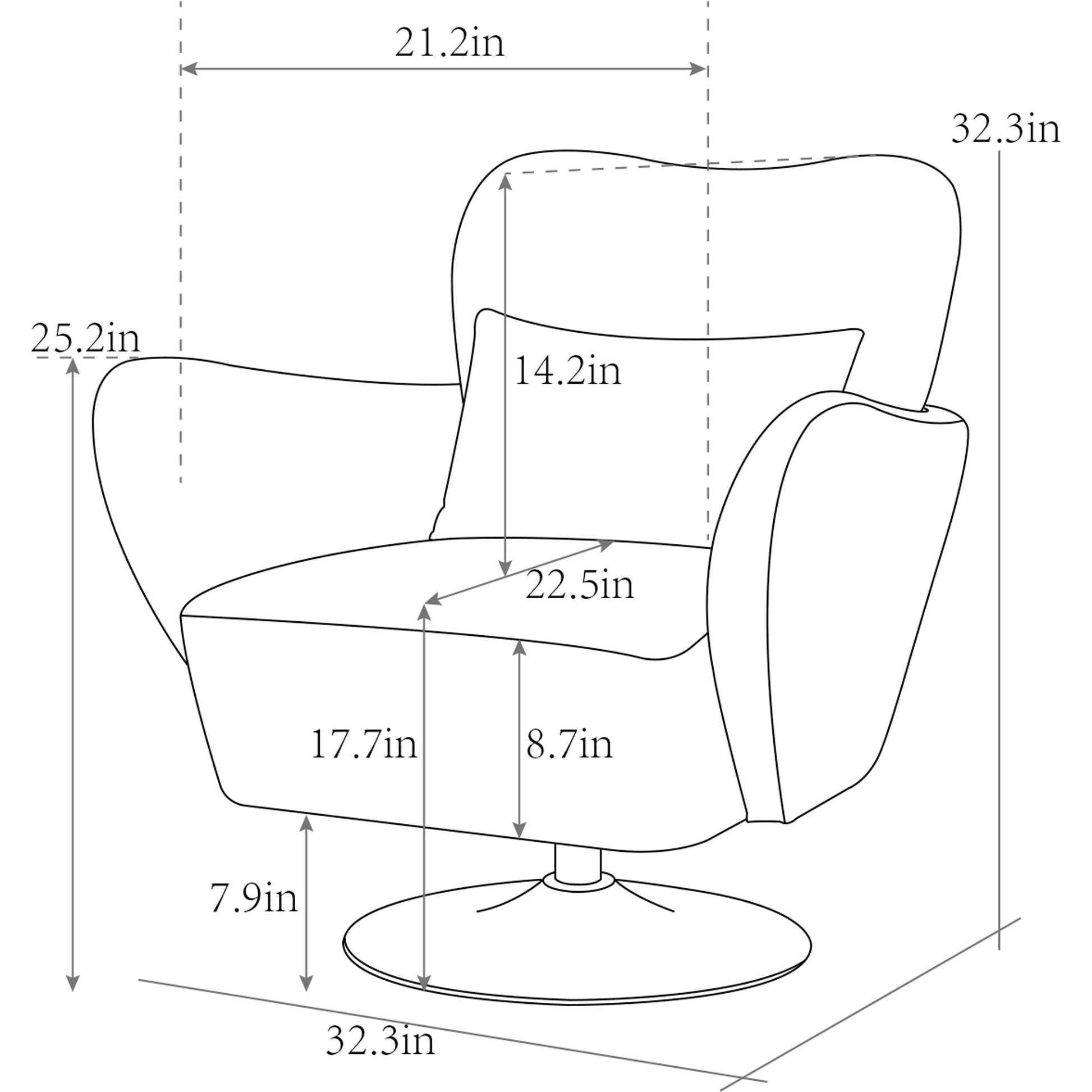 Mercer Swivel Lounge Chair by Pasargad Home in beige. Made from polyester in a modern style.