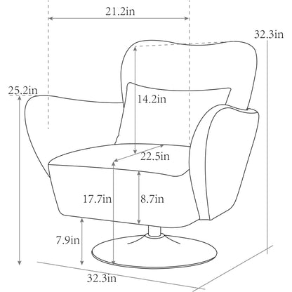 Mercer Swivel Lounge Chair by Pasargad Home in beige. Made from polyester in a modern style.