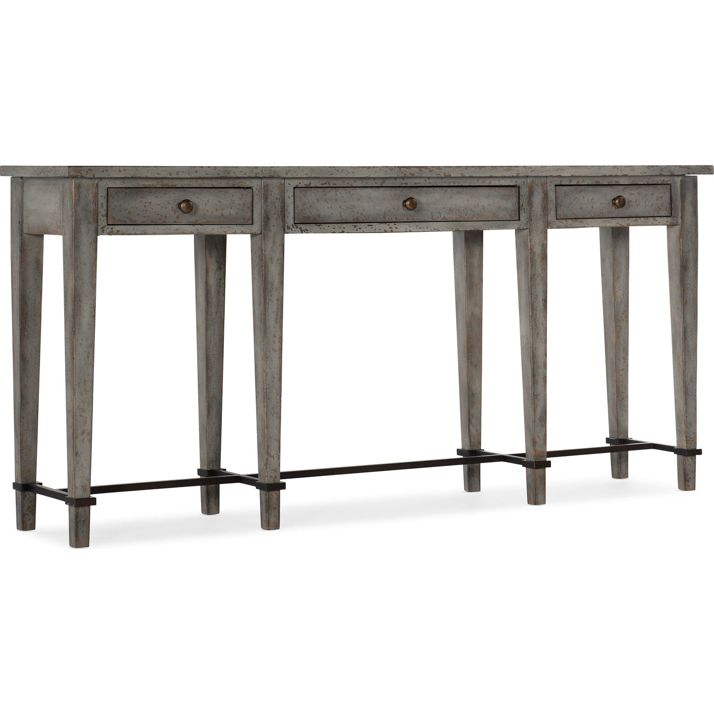 000 SI-1748678 | Primary Silo | Ciao Bella Console by Hooker Furniture in speckled gray. Made from maple veneers, metal, solid-wood edge top in a cottage & farmhouse style.