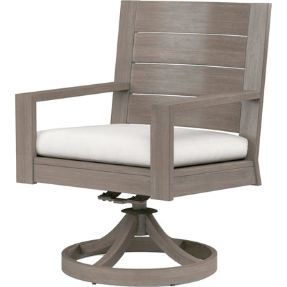 Laguna Outdoor Armless Dining Chair by Sunset West in browns. Made from aluminum in a modern style.