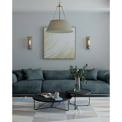 Bruneau Wall Sconce by Currey and Company. Made from alabaster, steel, glass in a modern style.