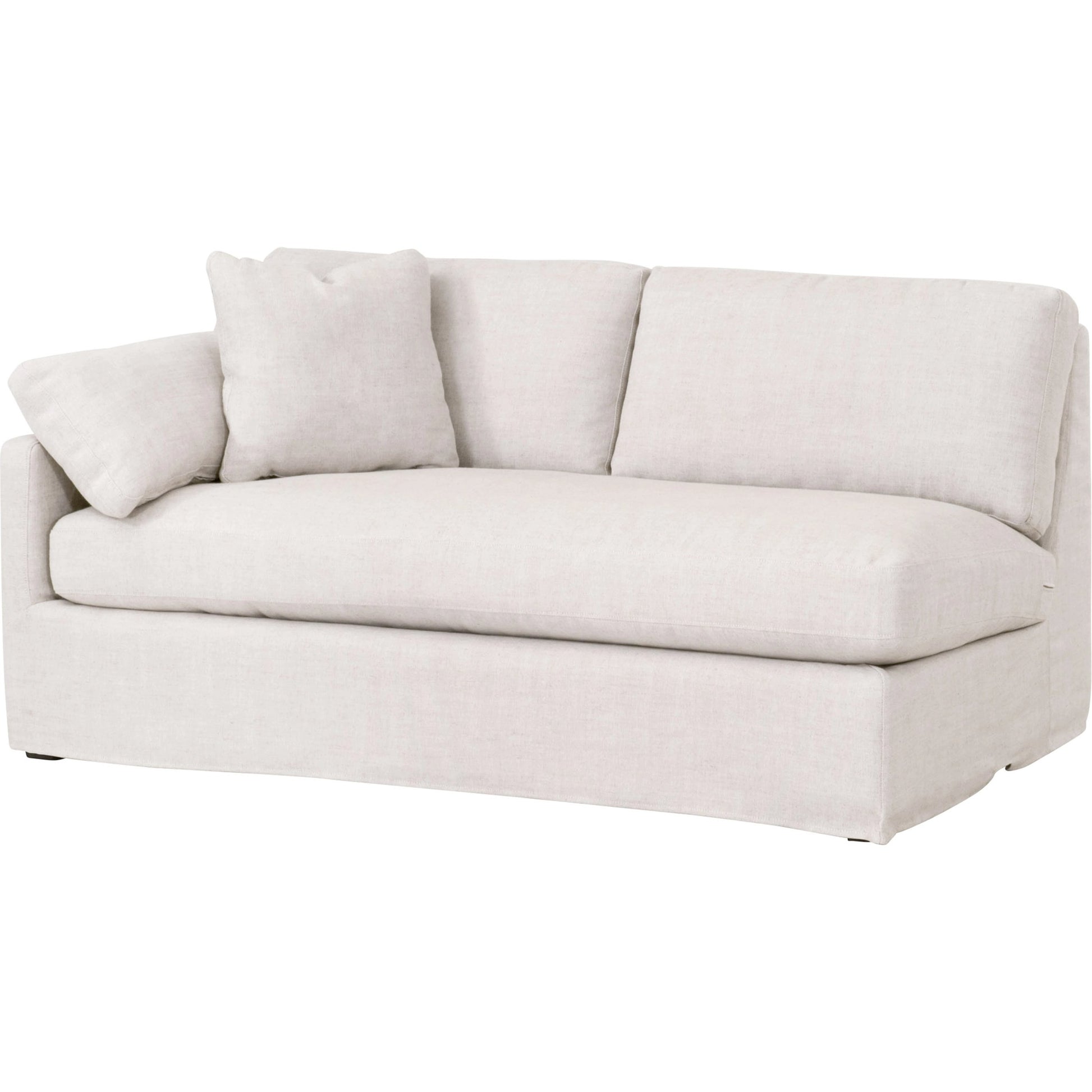 Lena Sofa by Essentials For Living in espresso, bisque. Made from solid birch wood, mdf, plywood, 55% linen, 45% polyester fabric, foam, down blend in a modern style.