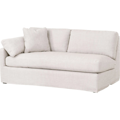 Lena Sofa by Essentials For Living in espresso, bisque. Made from solid birch wood, mdf, plywood, 55% linen, 45% polyester fabric, foam, down blend in a modern style.