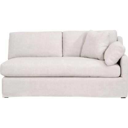 Lena Sofa by Essentials For Living in espresso, bisque. Made from solid birch wood, mdf, plywood, 55% linen, 45% polyester fabric, foam, down blend in a modern style.