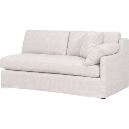 Lena Sofa by Essentials For Living in espresso, bisque. Made from solid birch wood, mdf, plywood, 55% linen, 45% polyester fabric, foam, down blend in a modern style.