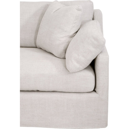 Lena Sofa by Essentials For Living in espresso, bisque. Made from solid birch wood, mdf, plywood, 55% linen, 45% polyester fabric, foam, down blend in a modern style.