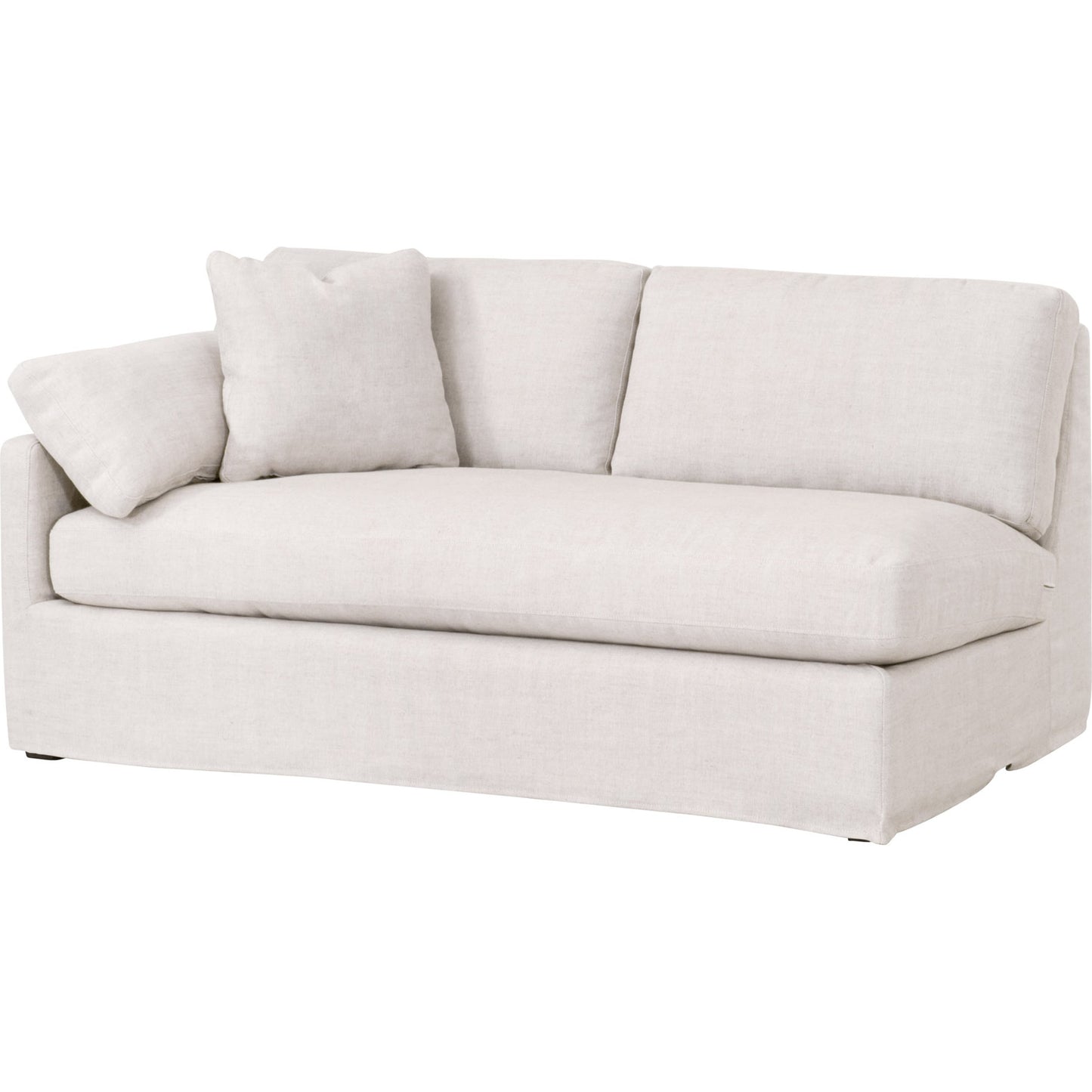 004 SI-1826879 | Additional Silo | Lena Sofa by Essentials For Living in espresso, bisque. Made from solid birch wood, mdf, plywood, 55% linen, 45% polyester fabric, foam, down blend in a modern style.