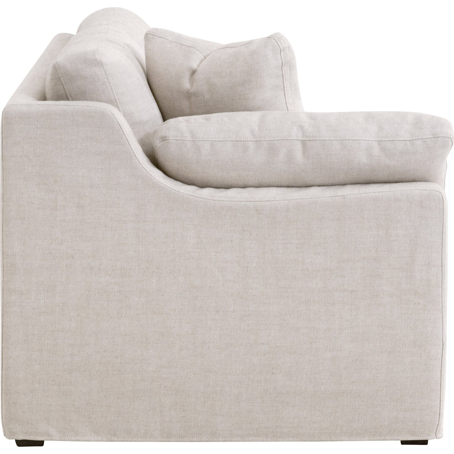 005 SI-1826879 | Additional Silo | Lena Sofa by Essentials For Living in espresso, bisque. Made from solid birch wood, mdf, plywood, 55% linen, 45% polyester fabric, foam, down blend in a modern style.