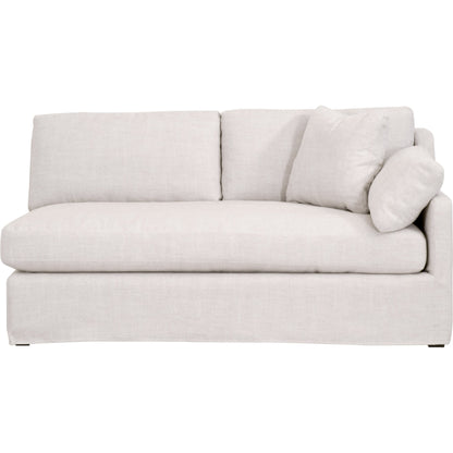 Lena Sofa by Essentials For Living in espresso, bisque. Made from solid birch wood, mdf, plywood, 55% linen, 45% polyester fabric, foam, down blend in a modern style.