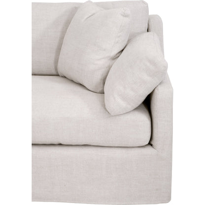 Lena Sofa by Essentials For Living in espresso, bisque. Made from solid birch wood, mdf, plywood, 55% linen, 45% polyester fabric, foam, down blend in a modern style.