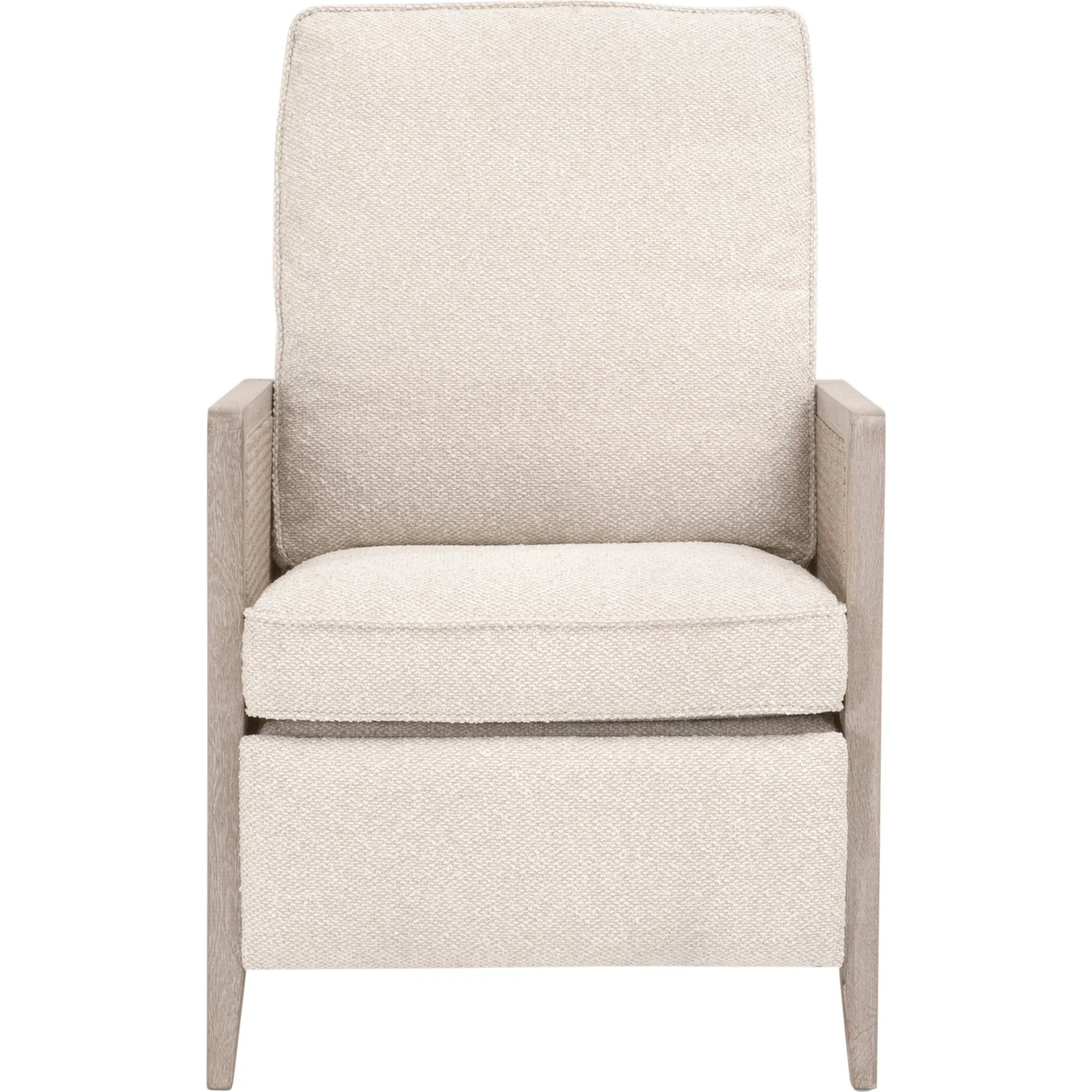 Leone Recliner by Essentials For Living in livesmart gellar, linen, natural gray oak, cane. Made from solid oak wood, rattan in a transitional style.