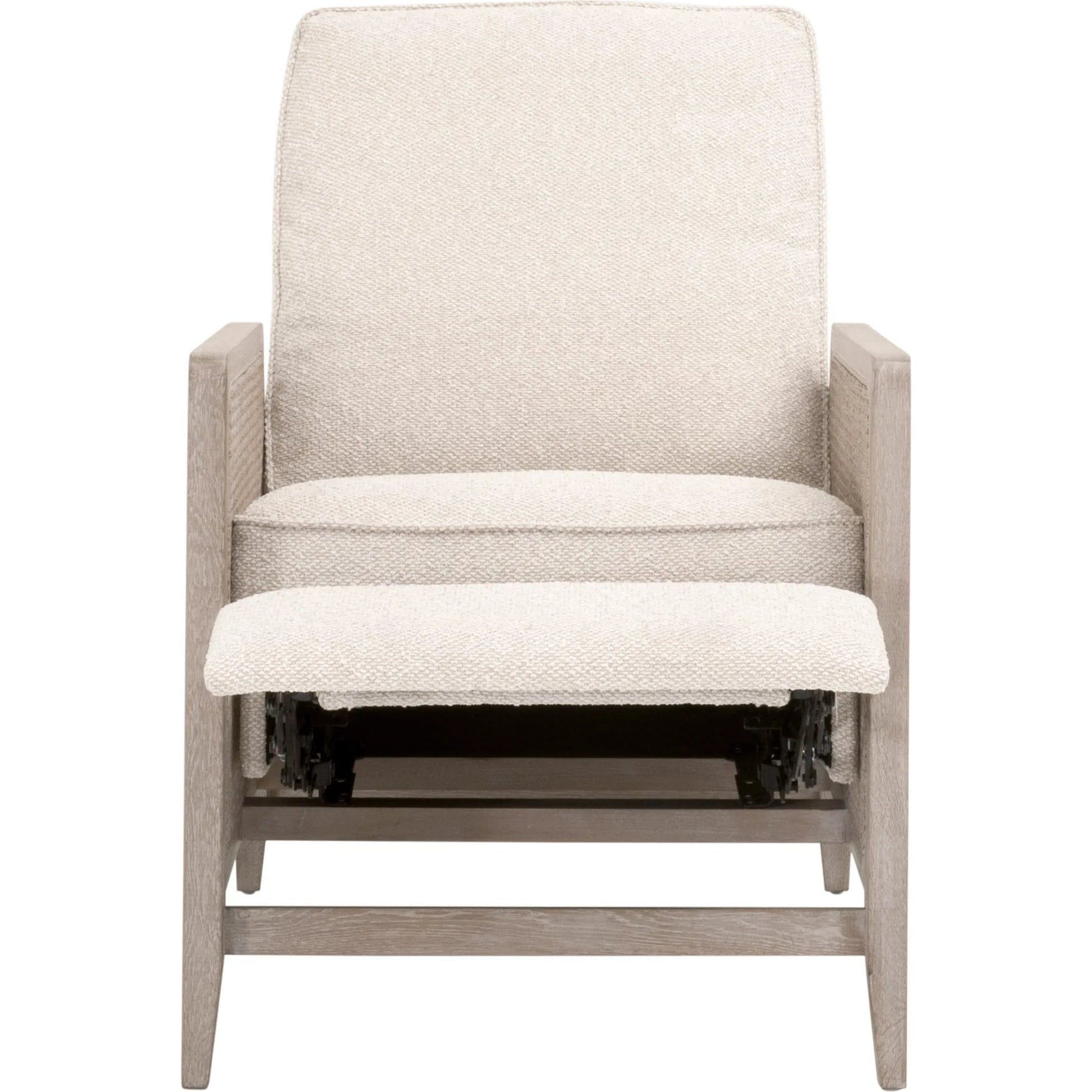 Leone Recliner by Essentials For Living in livesmart gellar, linen, natural gray oak, cane. Made from solid oak wood, rattan in a transitional style.