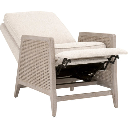 Leone Recliner by Essentials For Living in livesmart gellar, linen, natural gray oak, cane. Made from solid oak wood, rattan in a transitional style.