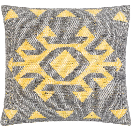 Lewis Pillow - 17991 by Surya in black, charcoal. Made from 80% viscose, 20% modal, 100% cotton in a eclectic & global style.